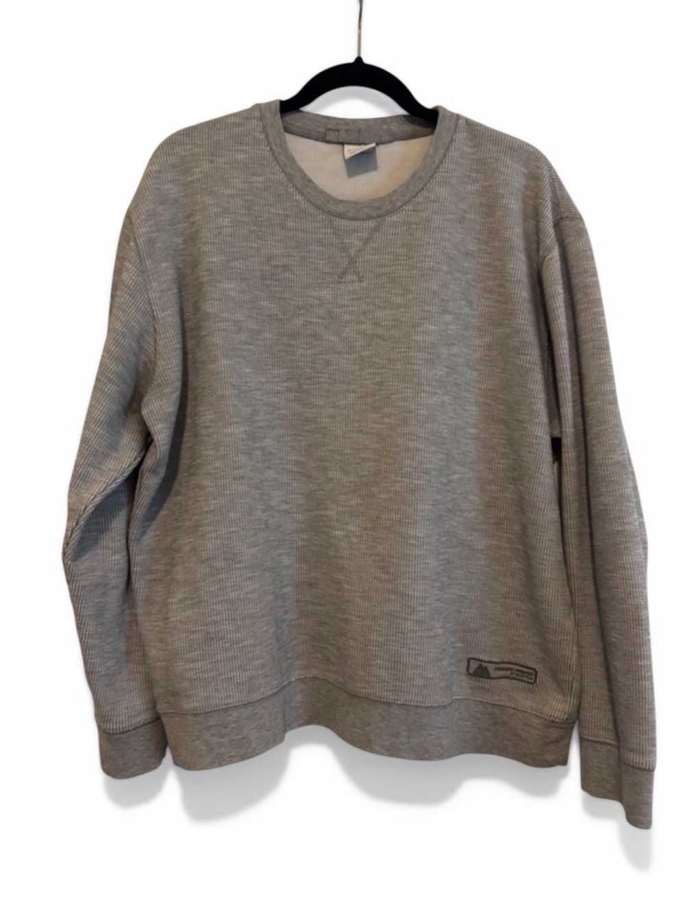 Zara Men's Light Gray Waffle-Knit Crewneck Sweater